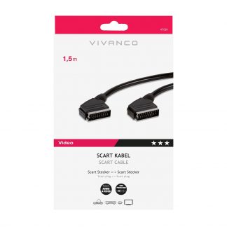 VIVANCO VVVSCAR15MMSCK Cavo SCART M-M 1.5m, nero