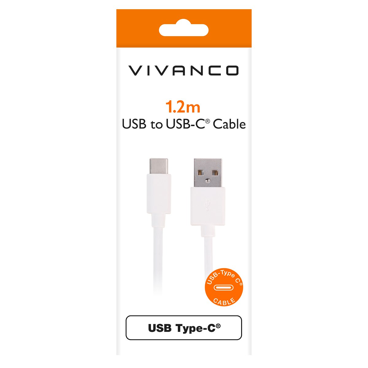 VIVANCO VVUSB20AC12W Cavo USB-A/USB-C M-M 1.2m Bianco - immagine 2