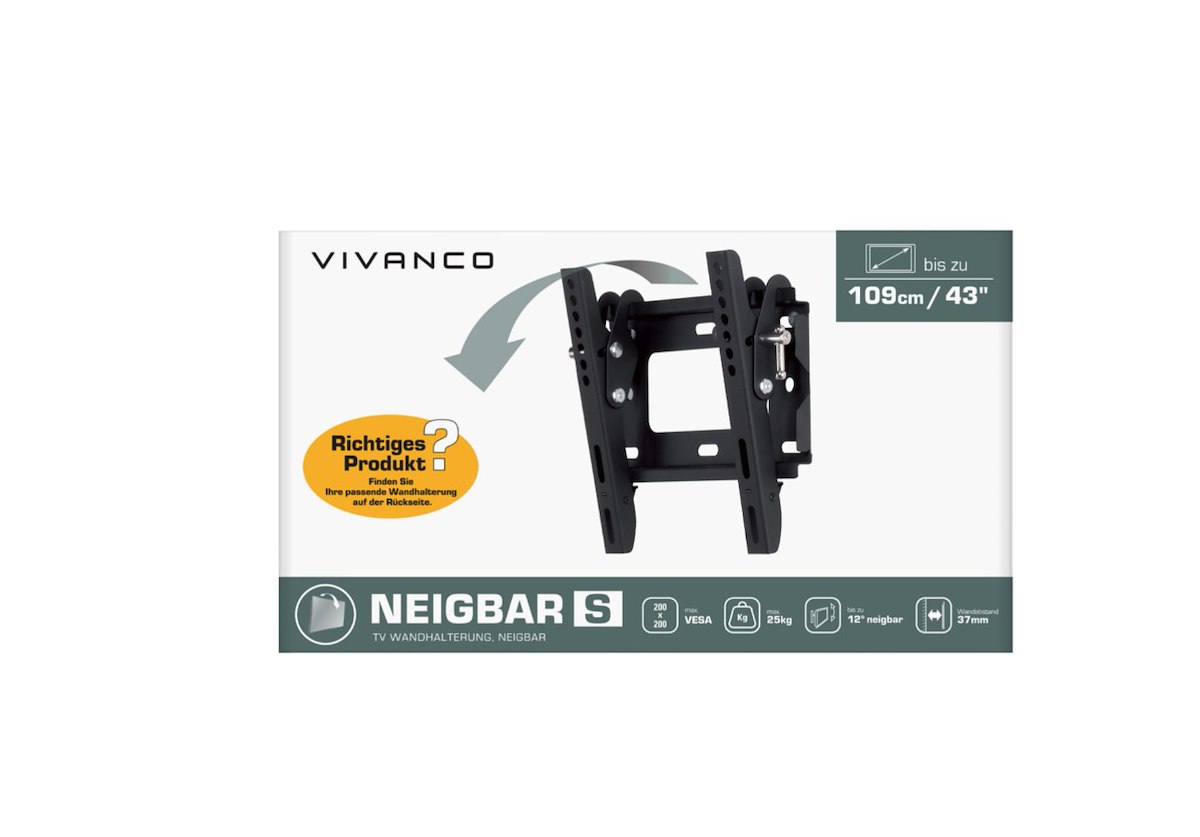 VIVANCO VVTVVESA20025WALK Supporto TV Parete Fino a 43 Pollici Portata Max 25KG - immagine 2