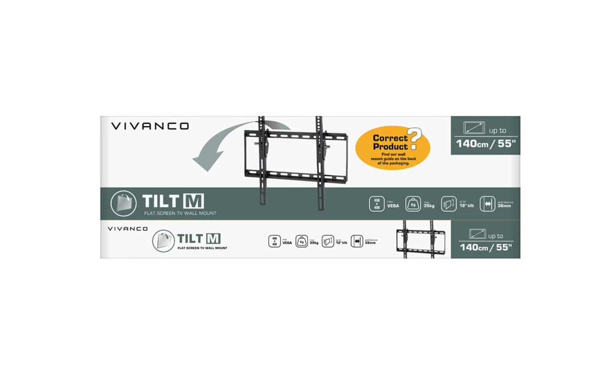 VIVANCO VVTVTILM55INCH35KG Staffa TV Muro Inclinabile VESA 400 55" 35kg - immagine 2