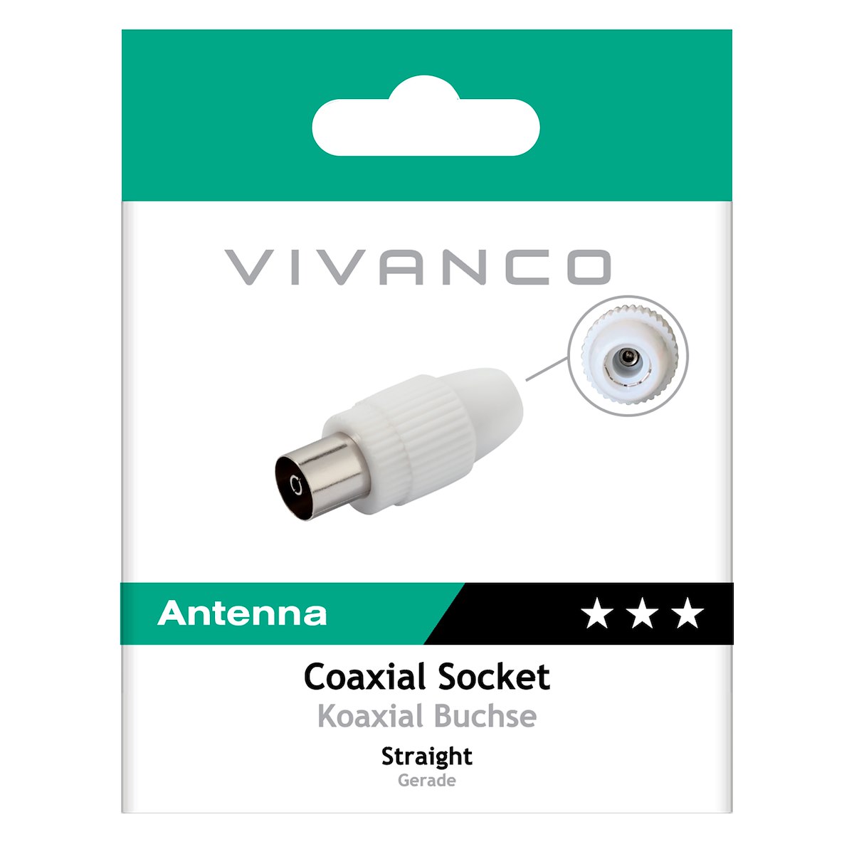 VIVANCO VVANFCOAX Connettore coassiale M 75 Ohm 4.5-7.5mm audio