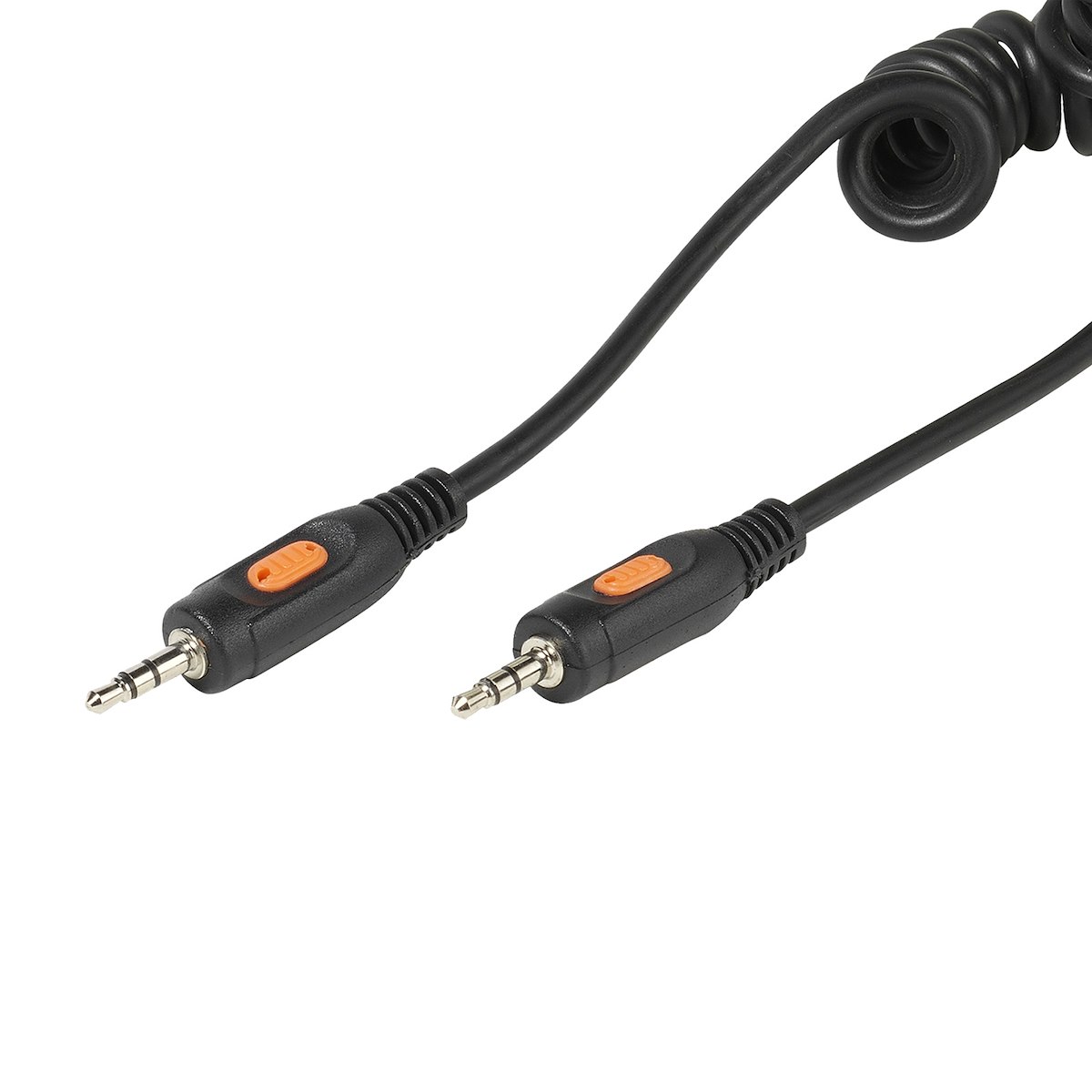 VIVANCO VVAJACK90SPIR1K Cavo Audio Jack 3.5mm M-M, 1m, Spirale, Nero - immagine 2