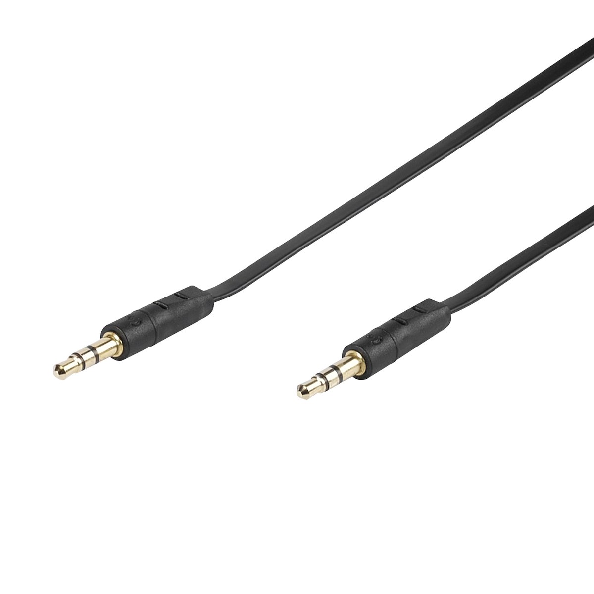 VIVANCO VVAJACK09MMGK Cavo Audio Jack 3.5mm M-M 0.9m Piatto Nero - immagine 2