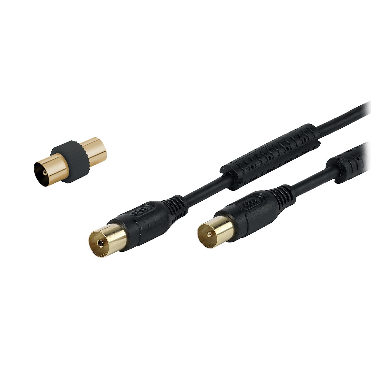 VIVANCO VVACABMF150FK Cavo antenna coassiale M-F 1.5m 90dB nero - immagine 2