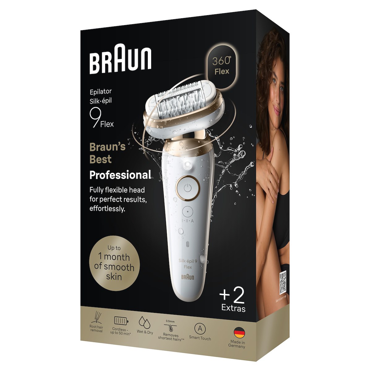 BRAUN SES90113D Epilatore W&D 40 pinze, testina flessibile, accessori - immagine 3