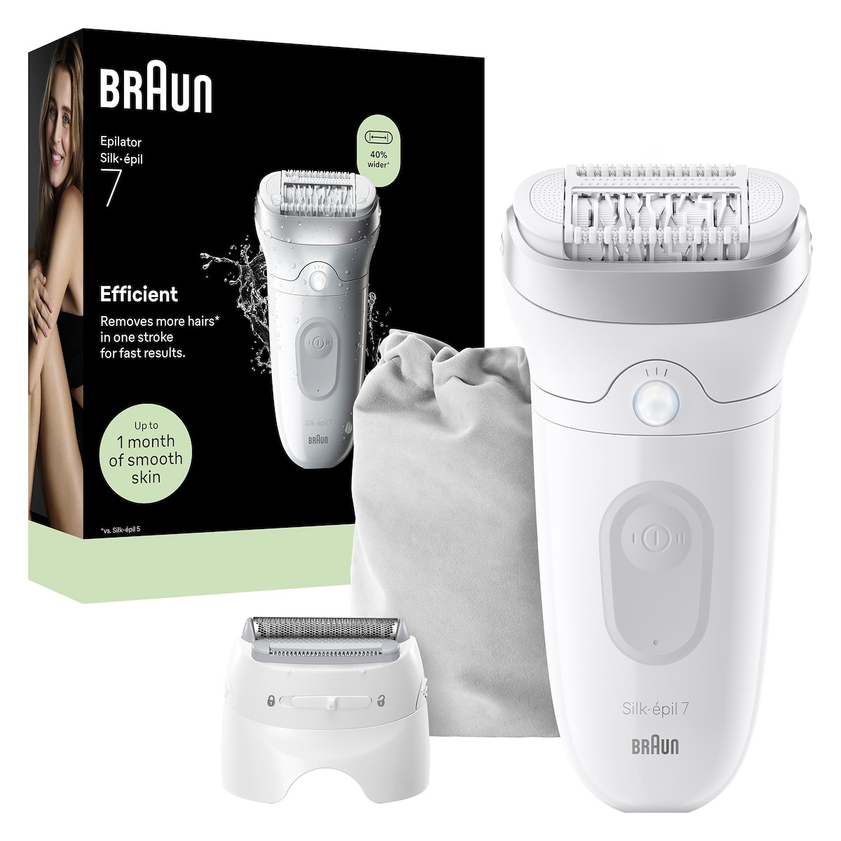 BRAUN SE7041 Epilatore Wet Dry 40 Pinze Con Custodia Da Viaggio