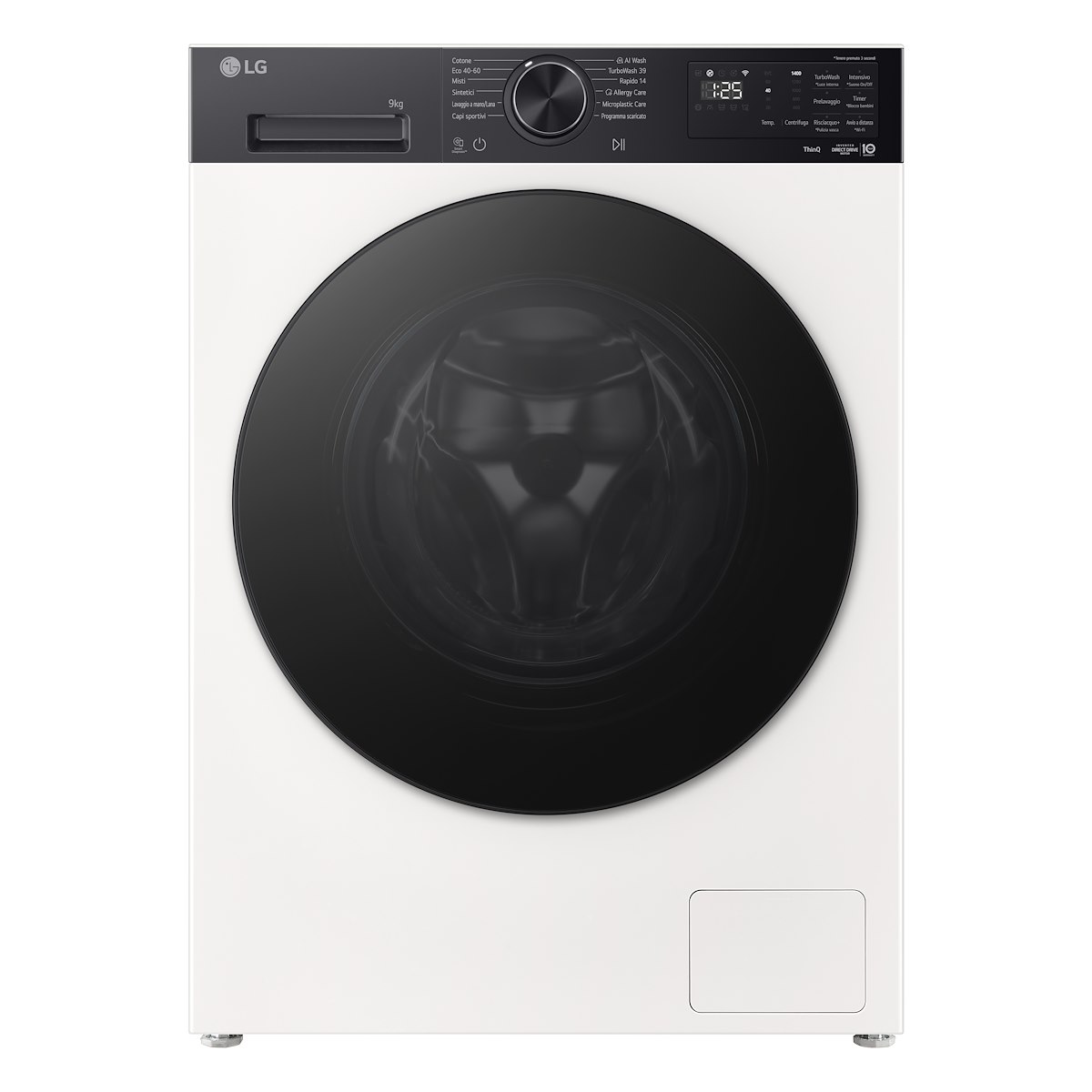 LG F4NX5009TKC Lavatrice 9kg 1400giri A-40% Inverter Vapore WiFi AI DD