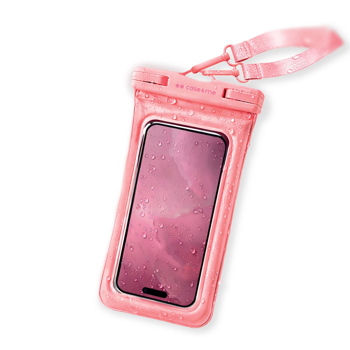 CASE&ME CMWATERFLOATP Cover Impermeabile Rosa per Smartphone