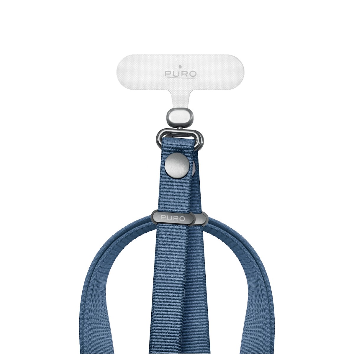PURO PUIPLACE1DKBL Tracolla per smartphone, blu