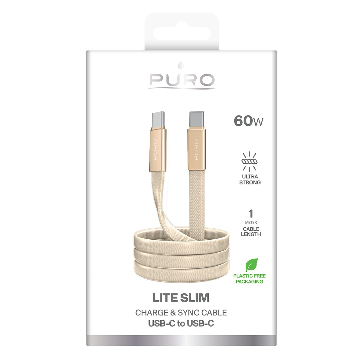 PURO PUCCC60WSLIM1MTR Cavo Slim Air 60W 1m Oro - immagine 2