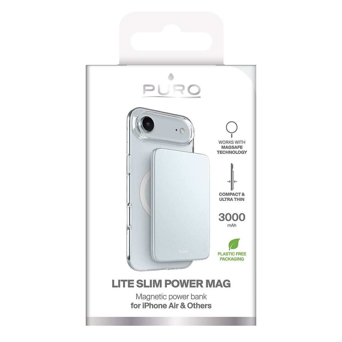 PURO PUBB3000MAGIPAIRA Powerbank MagSafe per iPhone Azzurro - immagine 2