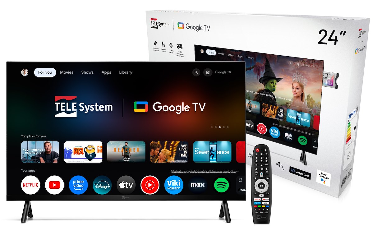 TELESYSTEM 28000262 TV LED 24" HD DVB-T2/S2 Smart Google TV - immagine 2