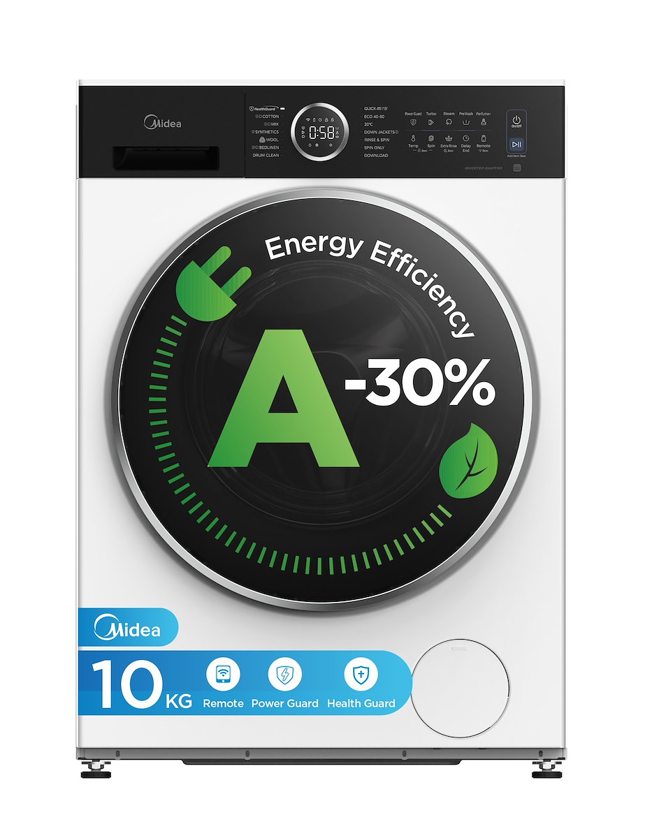 MIDEA MF205W100BA30WIT Lavatrice 10kg 1400giri Vapore Cl.A-30%