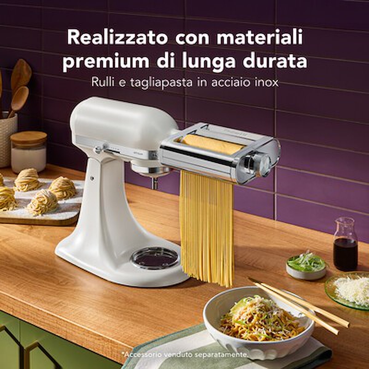 KITCHENAID 5KSM3MPA Accessorio Pasta 3in1 in Metallo - immagine 5