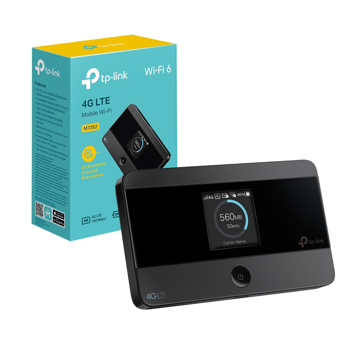 TP-LINK M7352 Modem Router 4G LTE Wi-Fi 6 AX300 con Display e Slot microSD