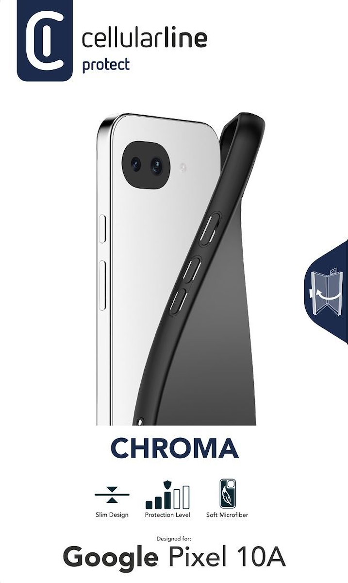 CELLULAR LINE CHROMAGOOPIX10AK Custodia Gomma Chroma per Google Pixel 10A Nera - immagine 2