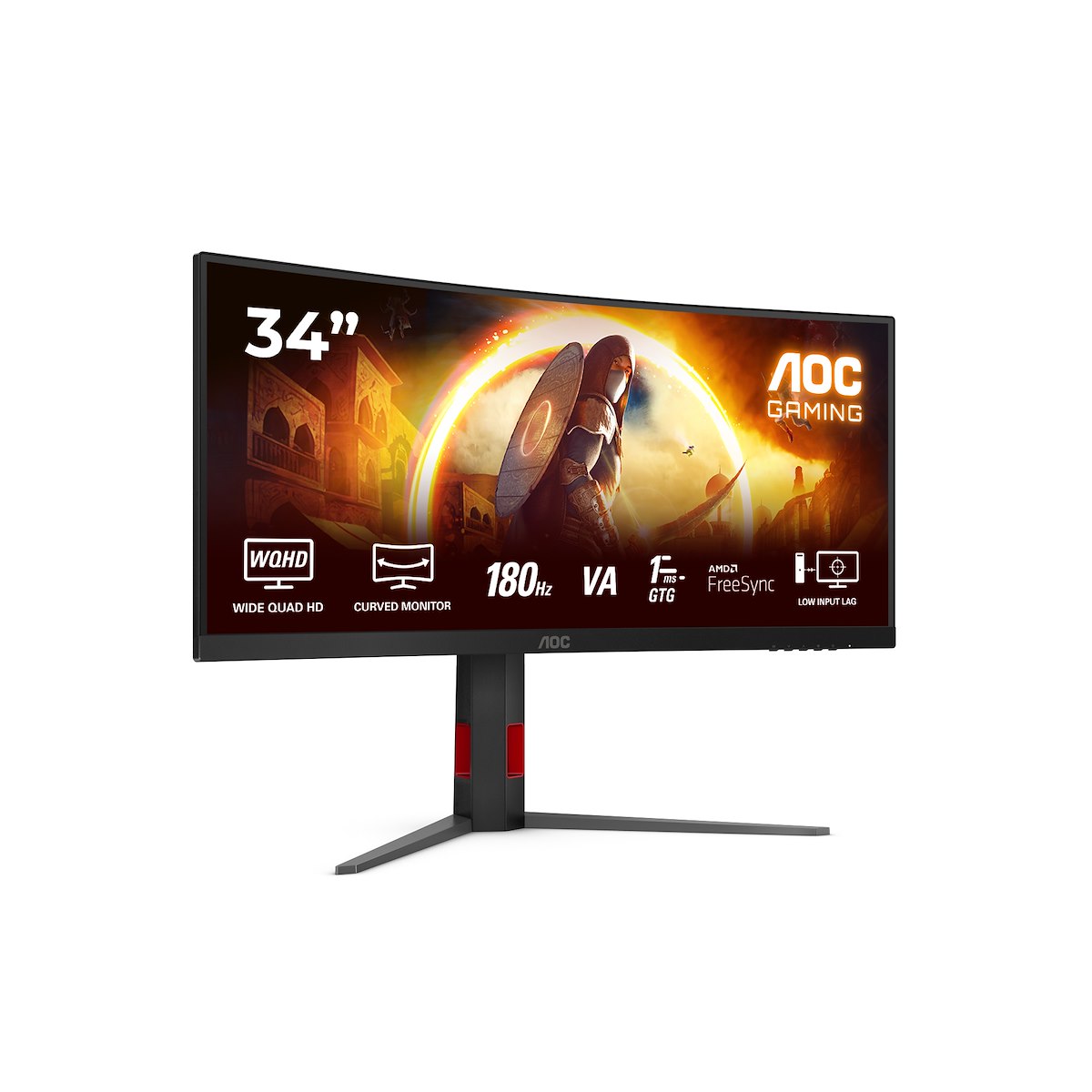 AOC CU34G4 Monitor Gaming Curvo 34 Pollici QHD 180Hz - immagine 2
