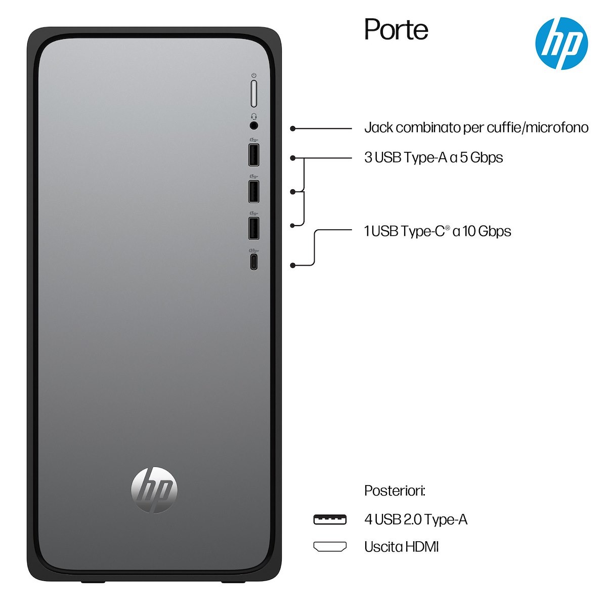 HP M020038NL i-Desk i5-13400 8GB SSD 512GB UMA W11 - immagine 2