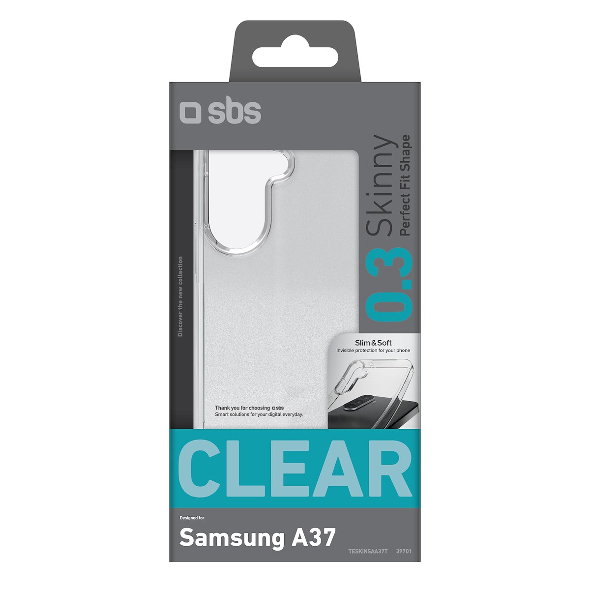 SBS TESKINSAA37T Cover Skinny Trasparente per Samsung Galaxy A37 - immagine 2