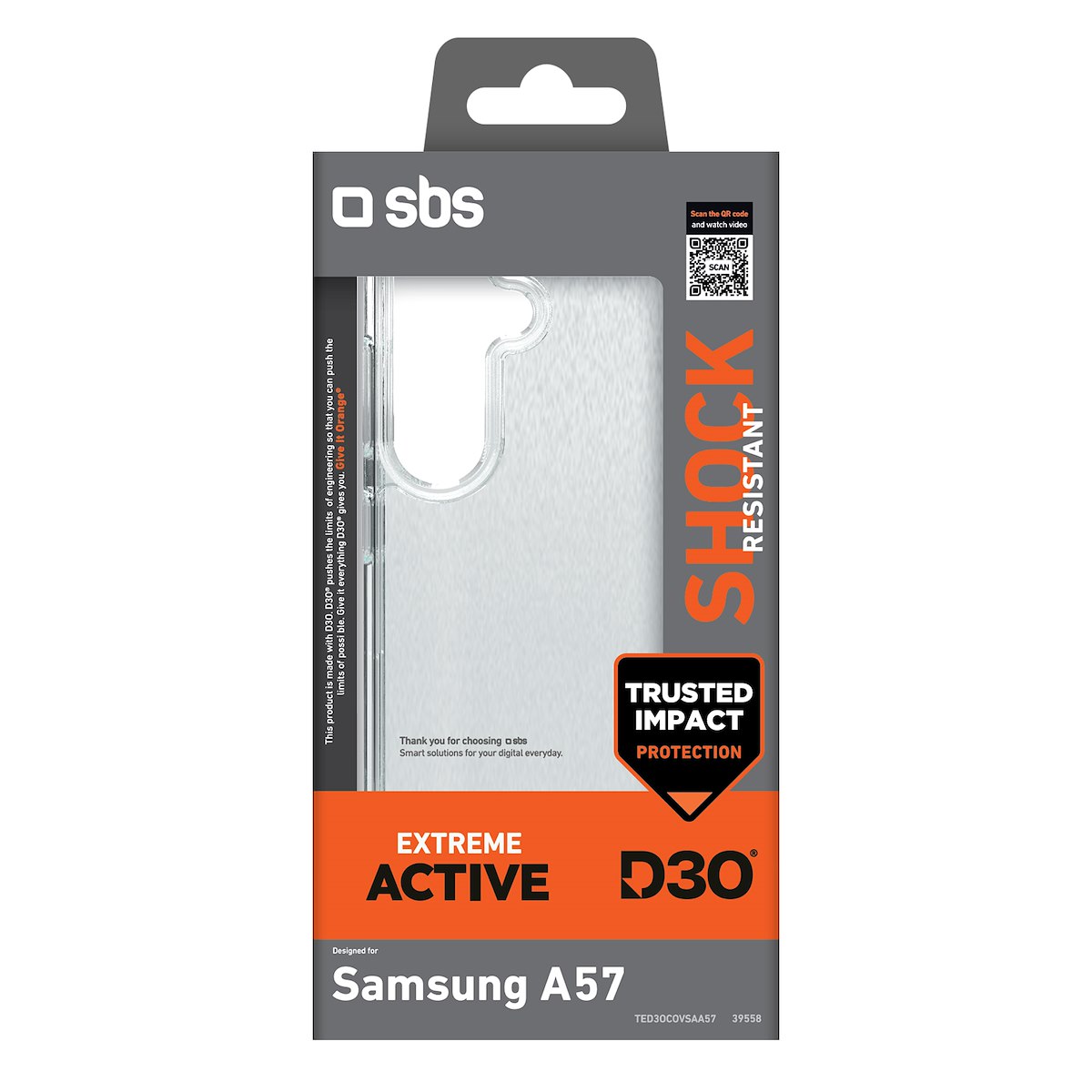 SBS TED3OCOVSAA57 Cover D3O Trasparente per Samsung Galaxy A57 - immagine 2