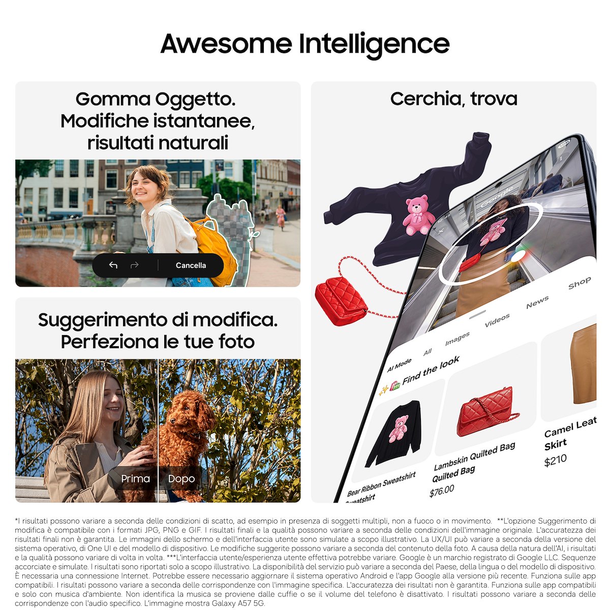 SAMSUNG SMA376BZABEUE Galaxy A37 5G, 6.6", 6GB, 128GB, Charcoal - immagine 5