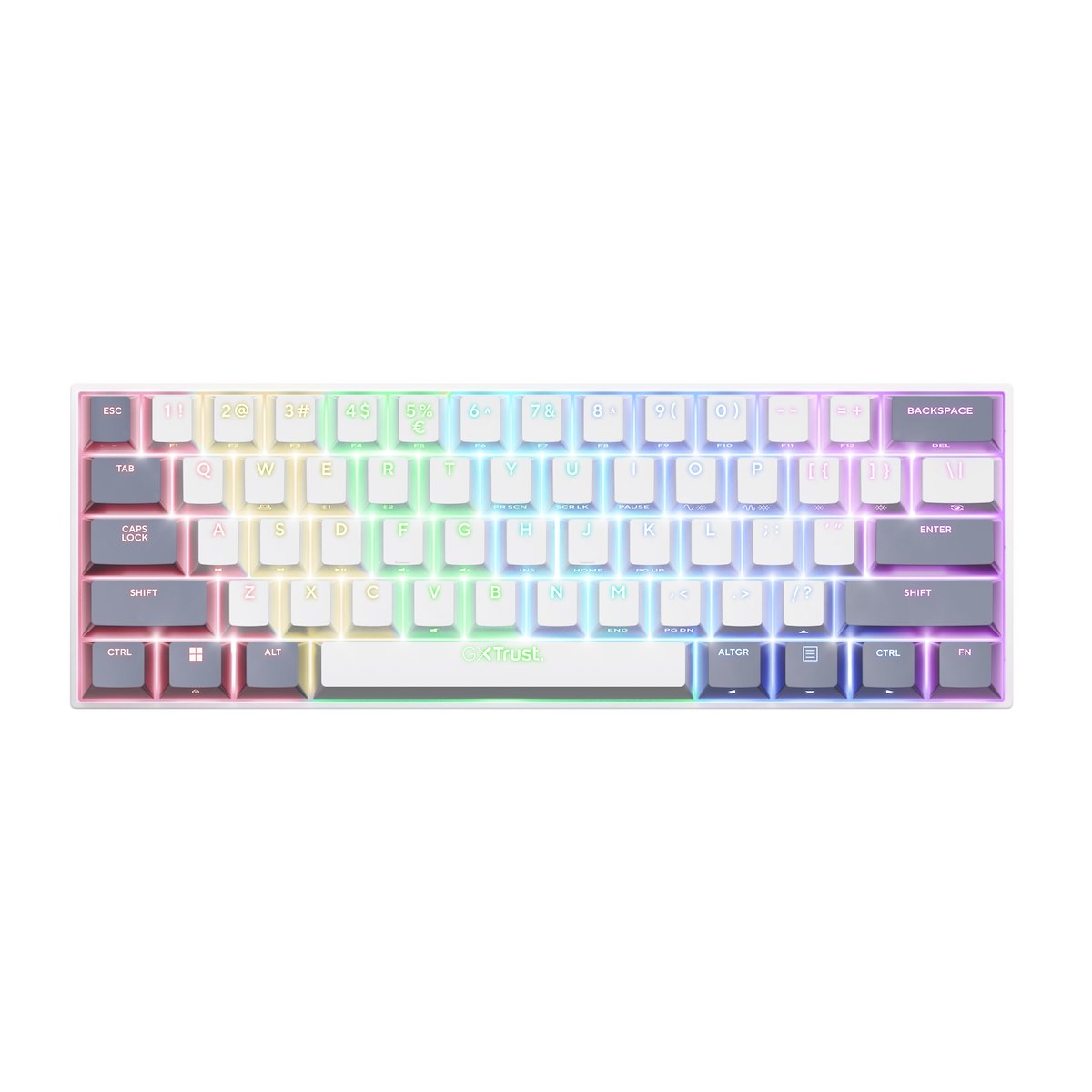 Trust GXT873 Acira Bianca Tastiera Gaming Wireless Mini 