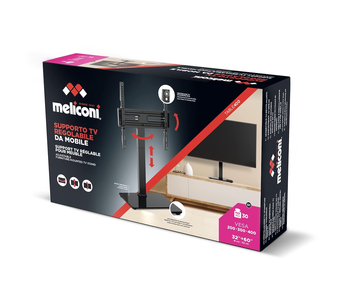 MELICONI 480815 Supporto TV 32-60" max 30kg VESA 200-300-400 - immagine 2