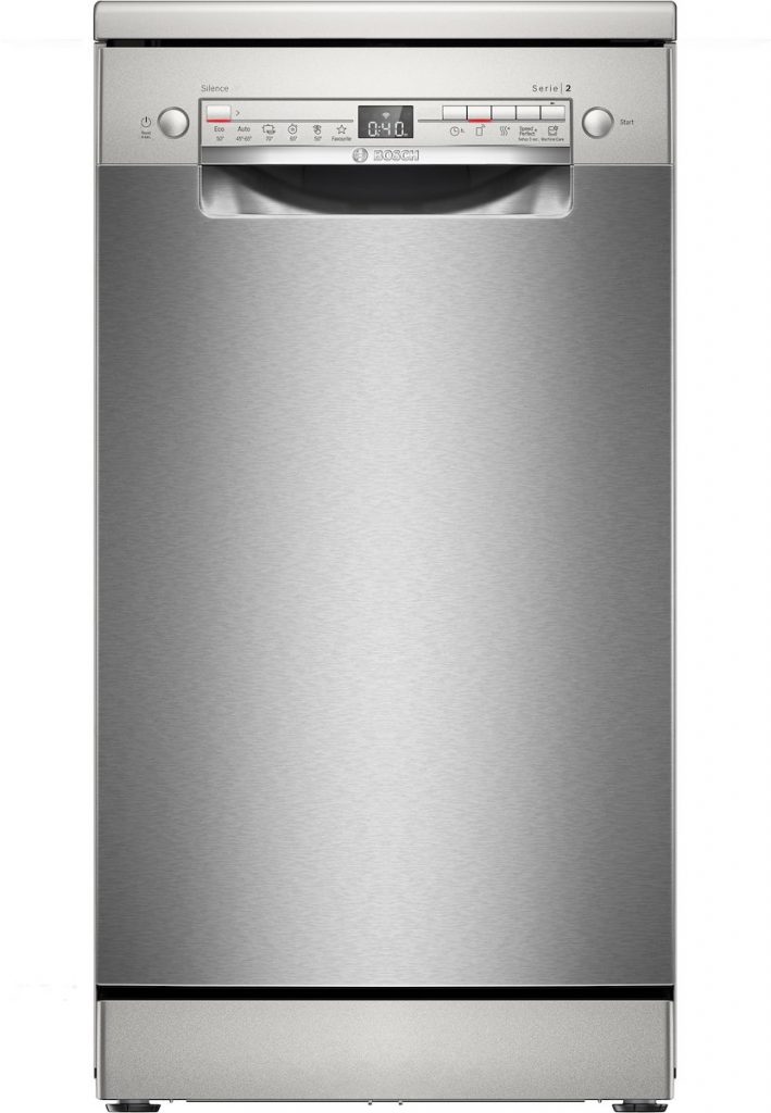BOSCH SPS2HKI55E Lavastoviglie Slim 45cm, 10 Coperti, WiFi, Acciaio Spazzolato