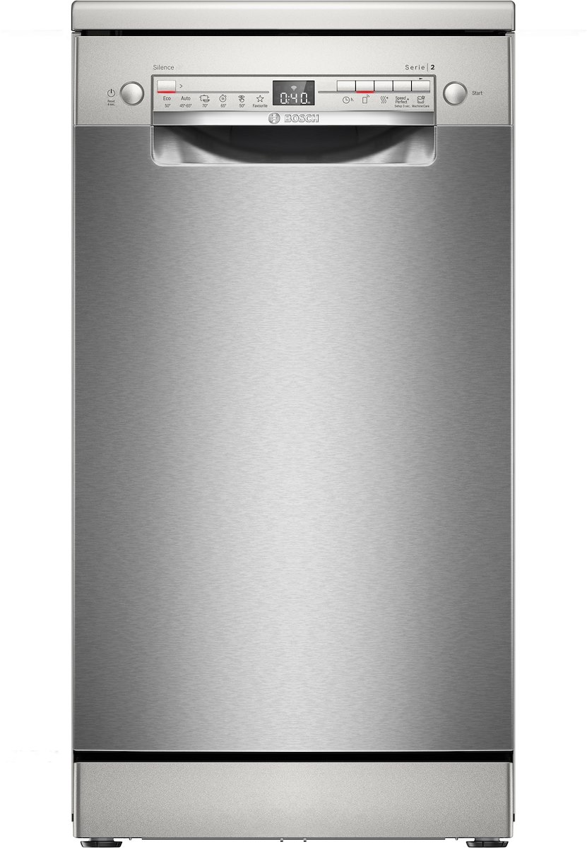BOSCH SPS2HKI55E Lavastoviglie Slim 45cm, 10 Coperti, WiFi, Acciaio Spazzolato