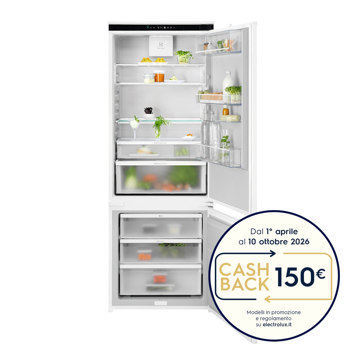 ELECTROLUX ENA7TE75S Frigorifero Combinato Incasso 375lt NoFrost - immagine 2