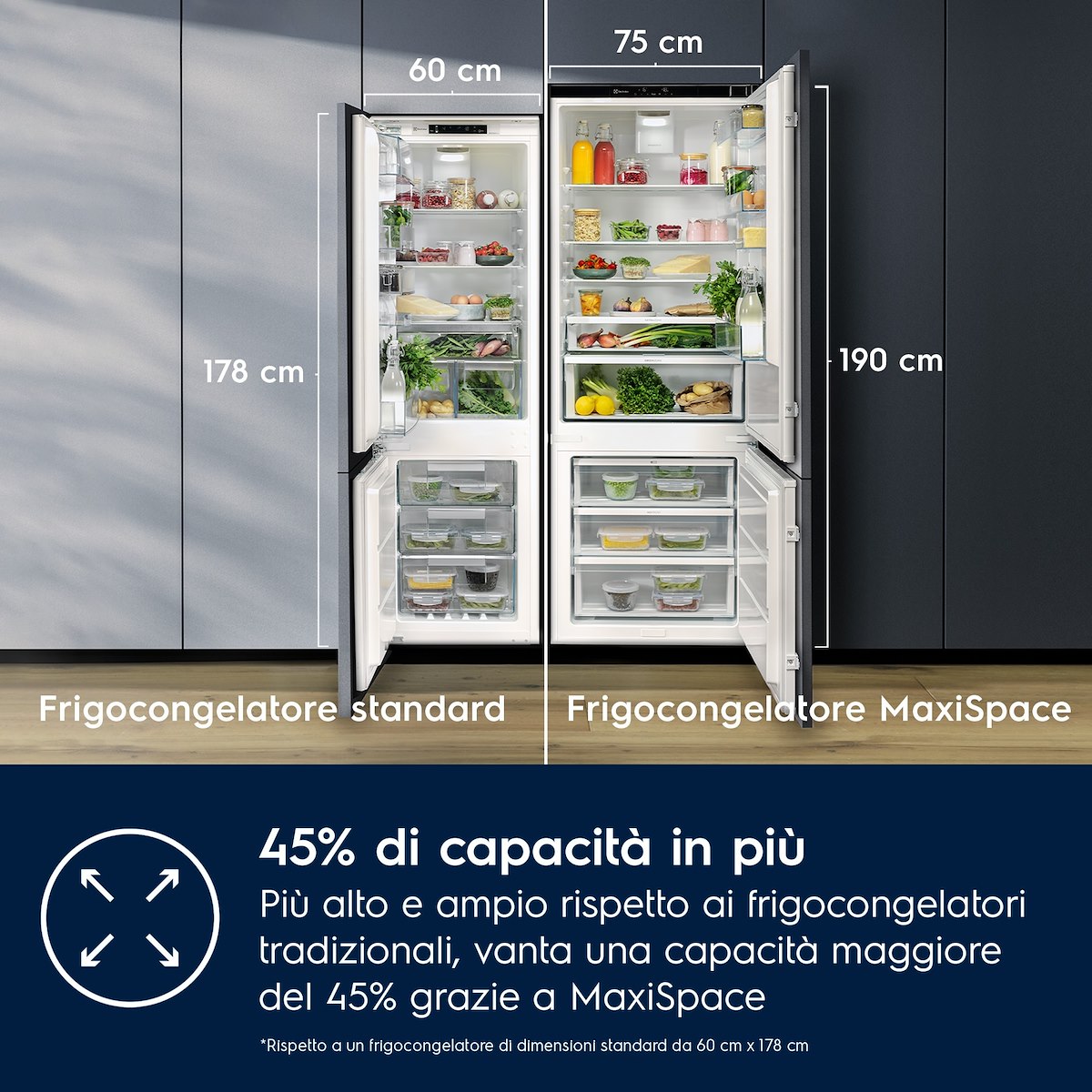 ELECTROLUX ENA7TE75S Frigorifero Combinato Incasso 375lt NoFrost - immagine 3
