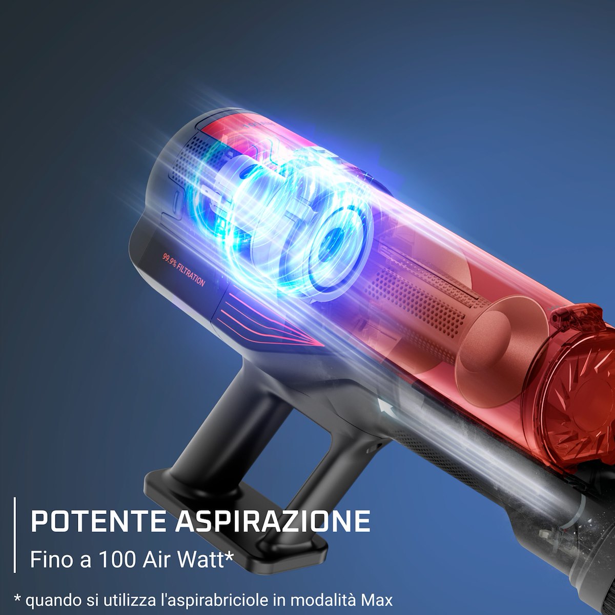 ROWENTA RH1872 Scopa Elettrica Senza Sacco X-Force Animal Rossa - immagine 4