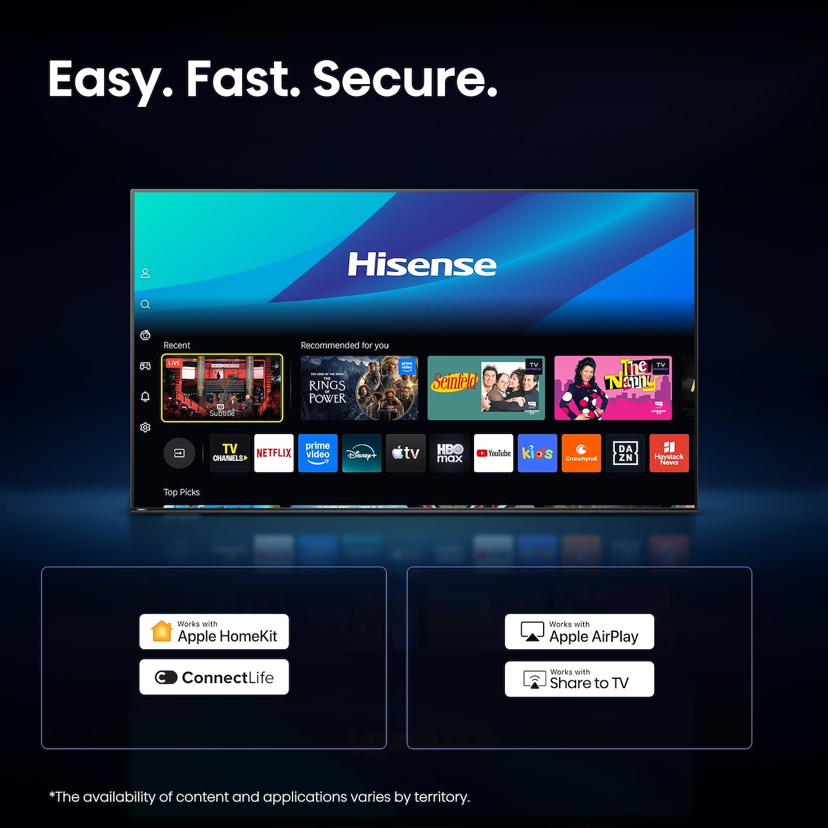 HISENSE 40A49S Smart TV LED 40 Pollici Full HD VIDAA Digitale Terrestre Satellitare - immagine 4