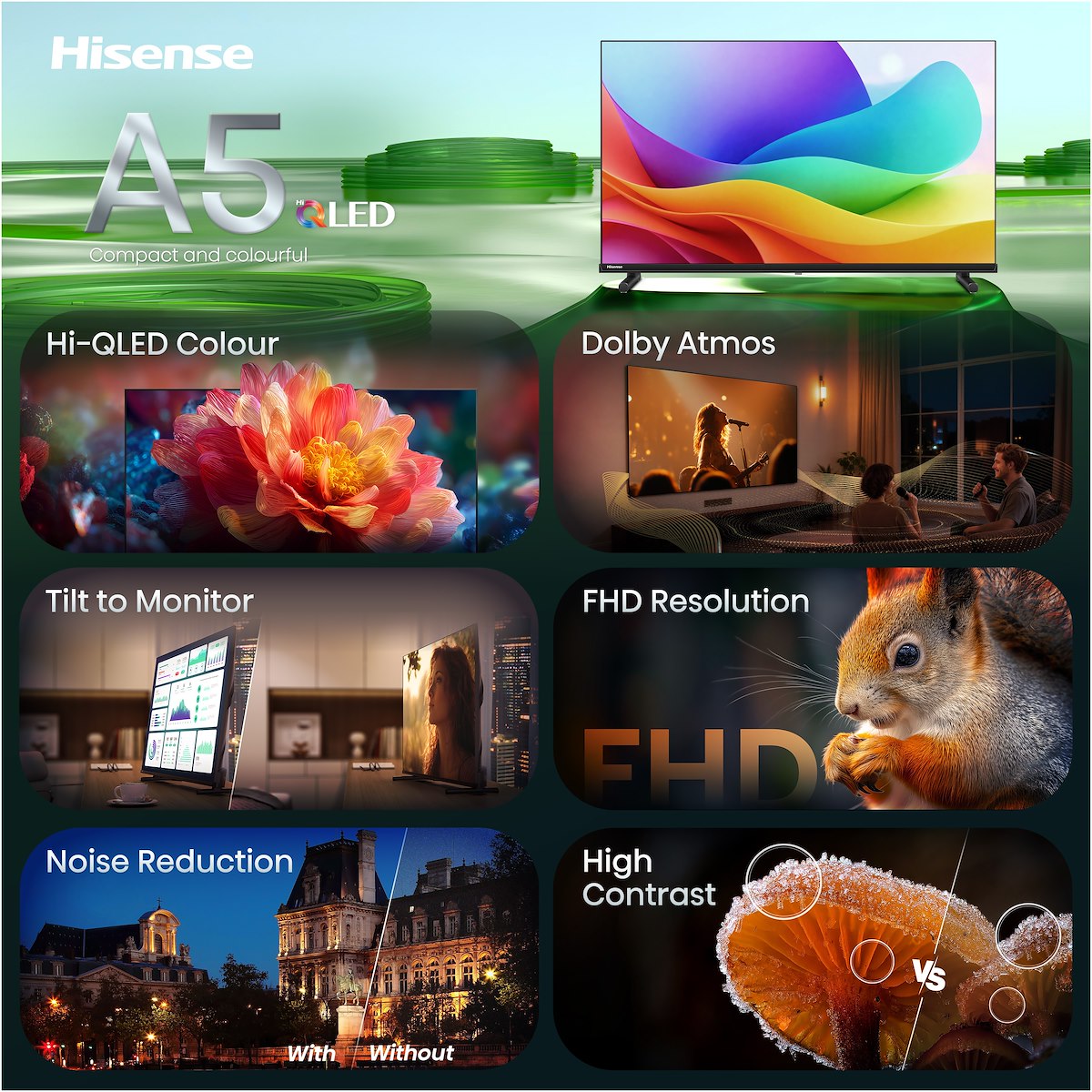 HISENSE 40A59S Smart TV QLED 40 Pollici Full HD DVBT2 S2 VIDAA - immagine 3