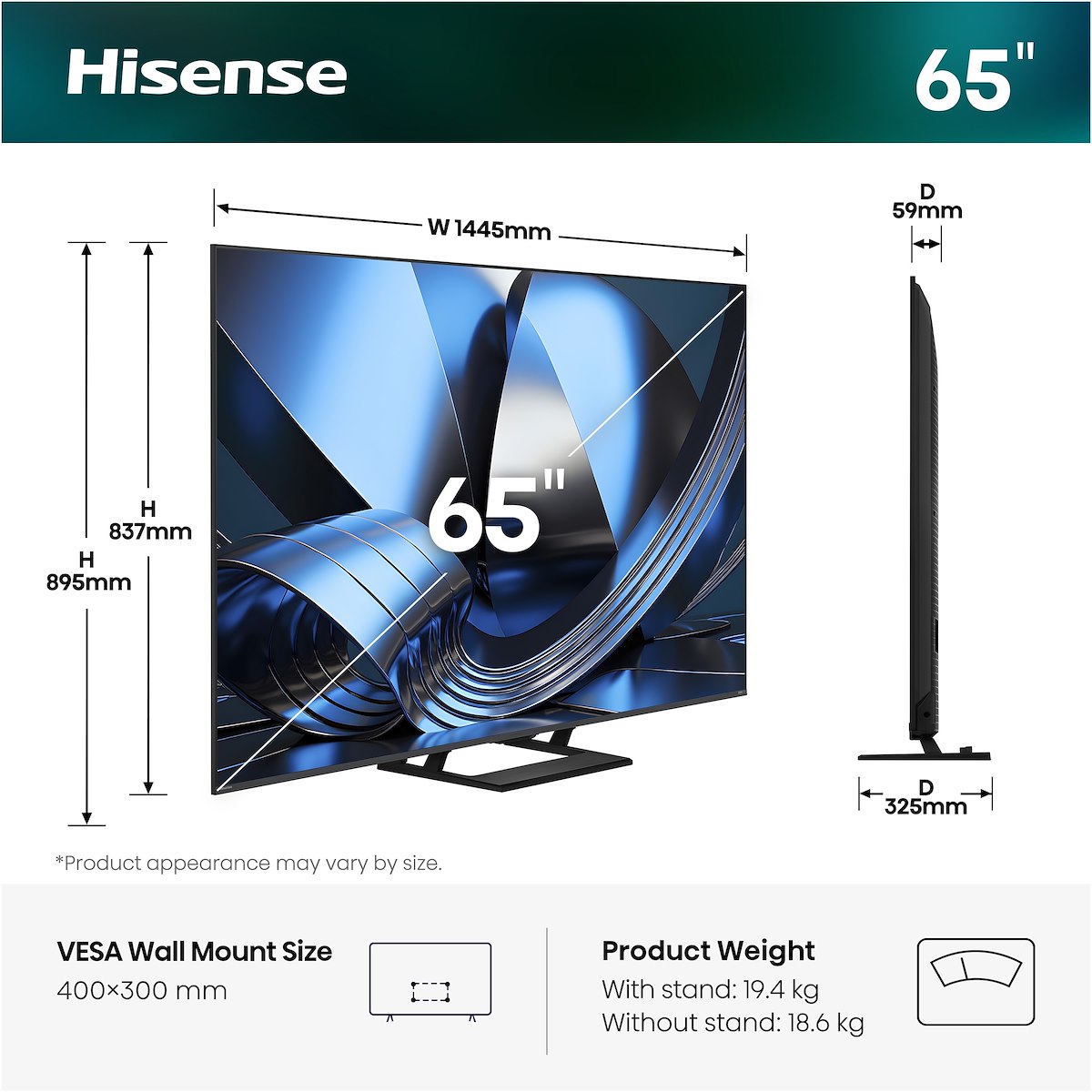 HISENSE 65U79SE Smart TV ULED MiniLED 4K UHD 144Hz T2 S2 VIDAA - immagine 2
