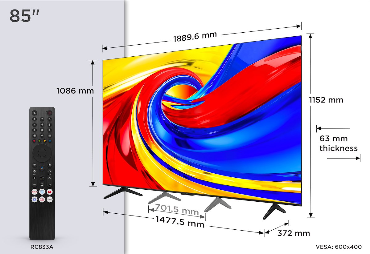 TCL 85P7L Smart TV QLED 85 Pollici 4K UHD Google TV - immagine 5