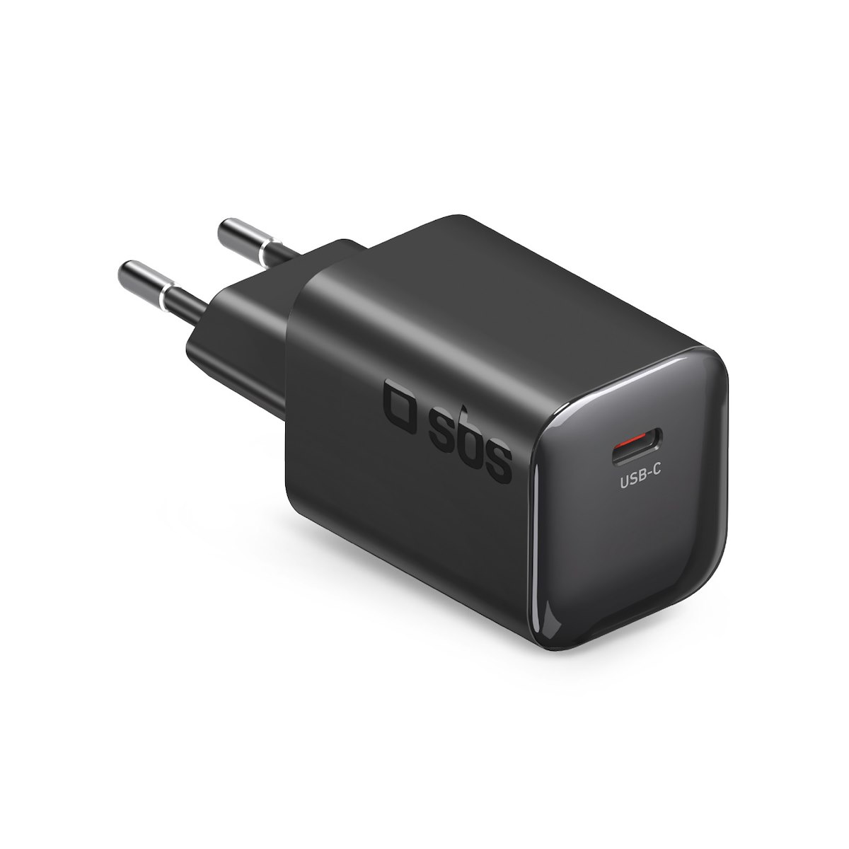SBS TETRGAN1C65WK Caricatore Rete USB C PD 65W Gan Mini Nero