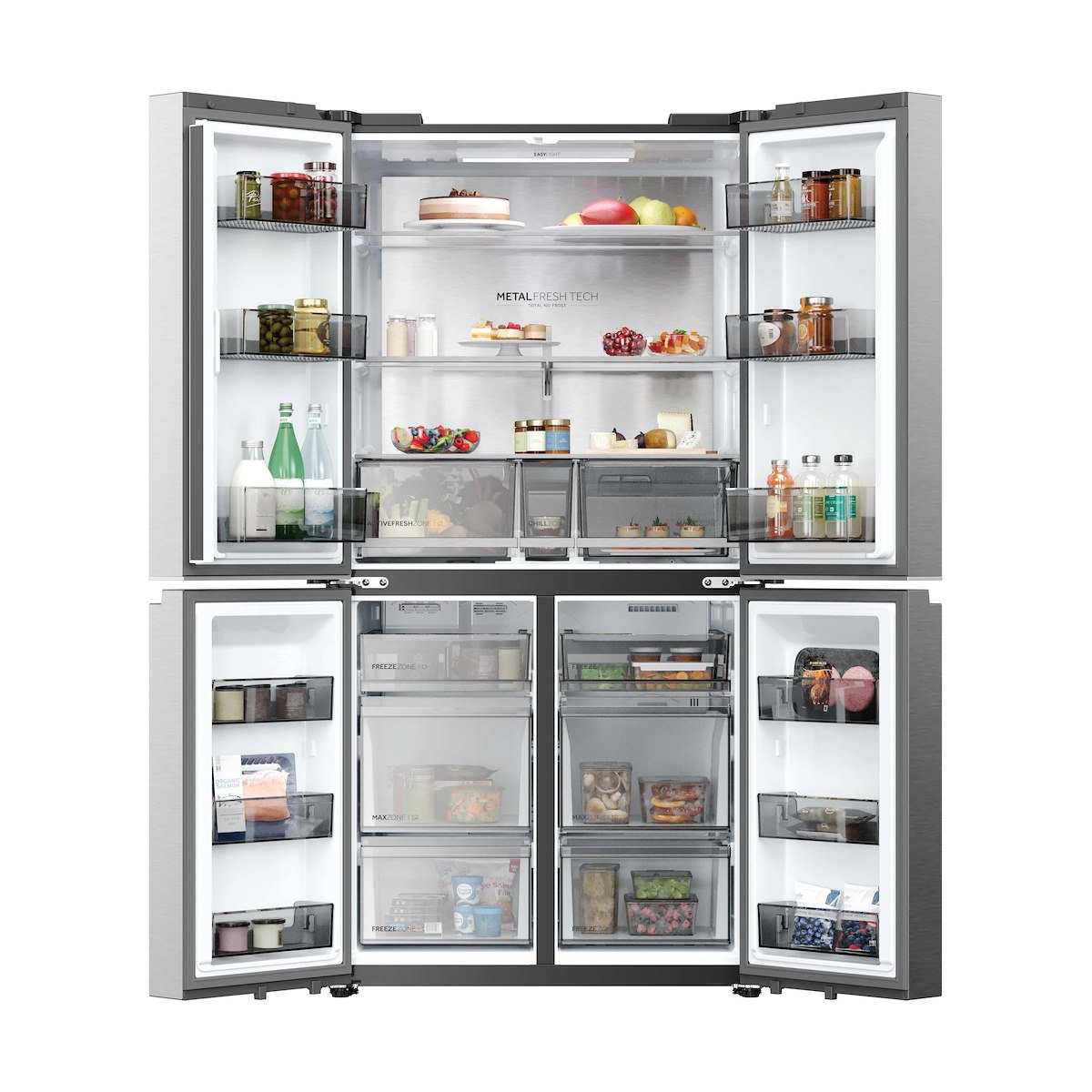 Haier HCR59F18DNMM Frigorifero Americano Quattro Porte No Frost Inverter Inox - immagine 2