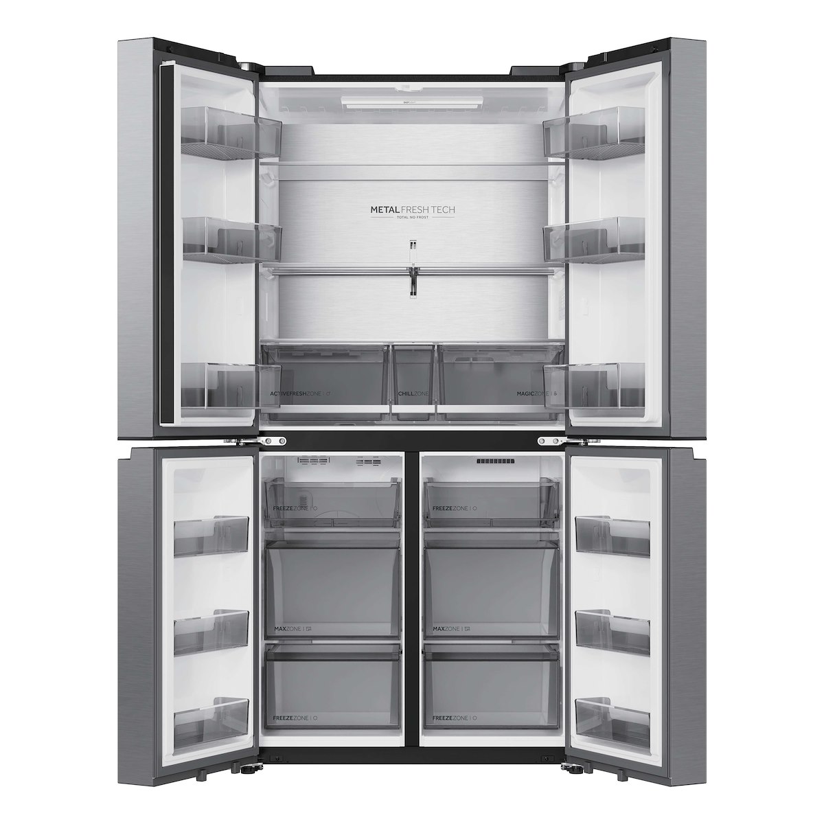 Haier HCR59F18DNMM Frigorifero Americano Quattro Porte No Frost Inverter Inox - immagine 3