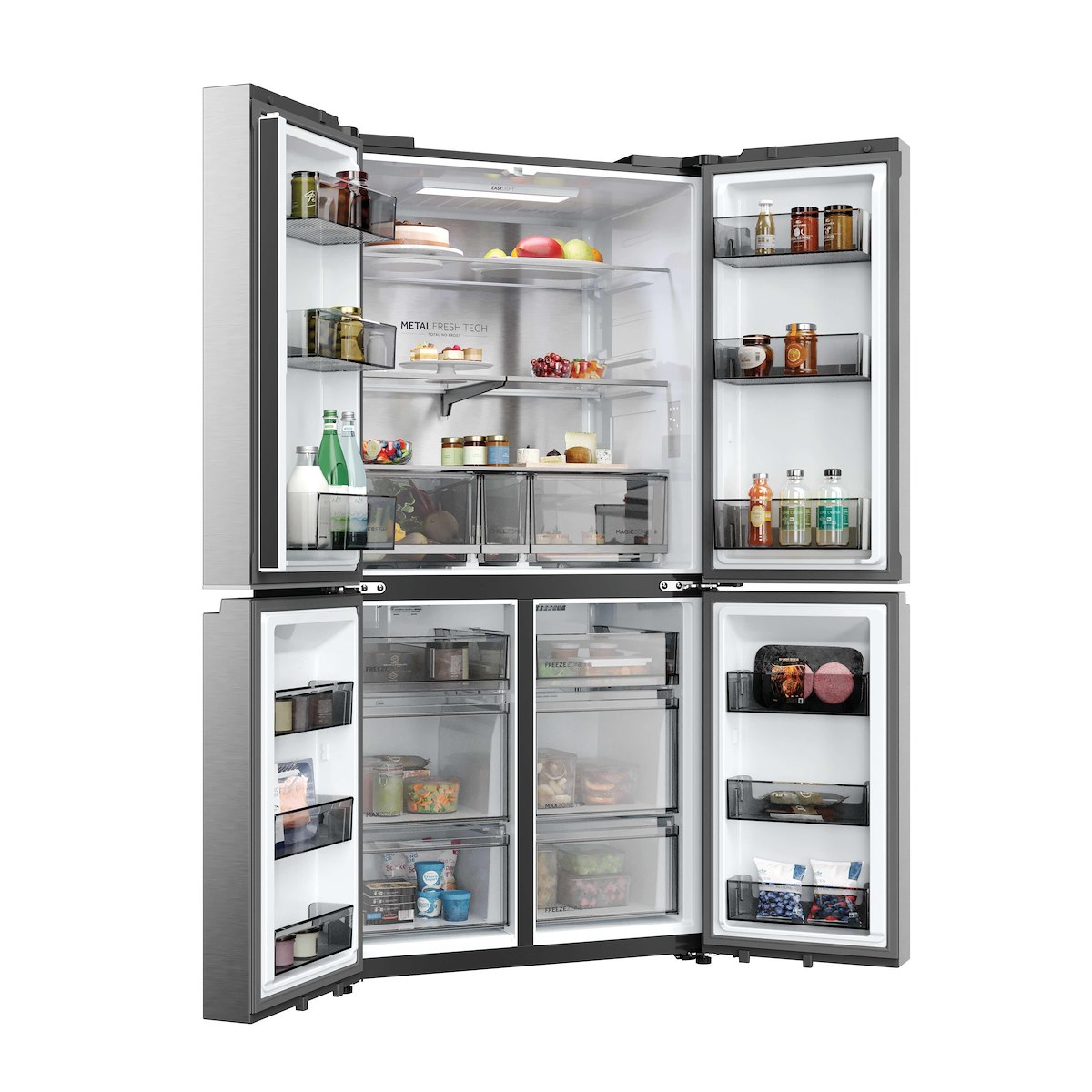 Haier HCR59F18DNMM Frigorifero Americano Quattro Porte No Frost Inverter Inox - immagine 4