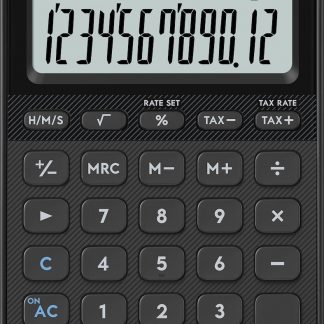CASIO MS20YCBKWEP Calcolatrice da Tavolo My Style 12 Cifre Nero