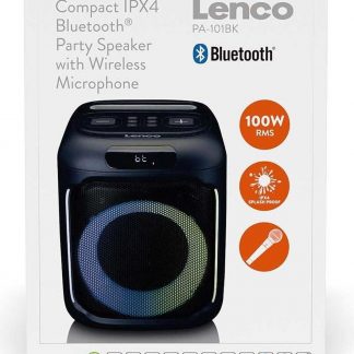 LENCO PA101BK Partybox 100W BT LED Mic Wireless USB-C IPX4 Nero
