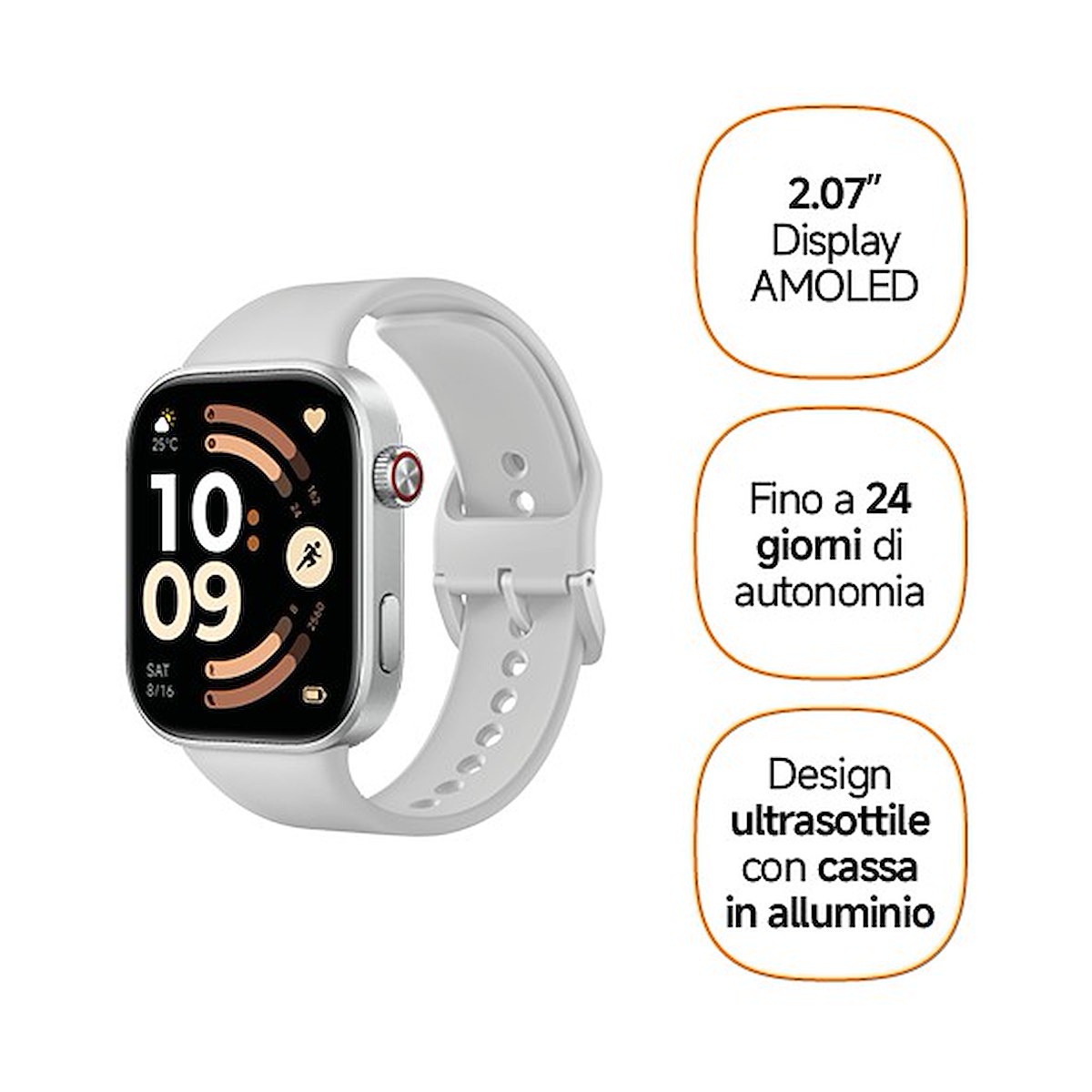 XIAOMI Redmi Watch 6 Silver Gray Smartwatch 2.07 Pollici