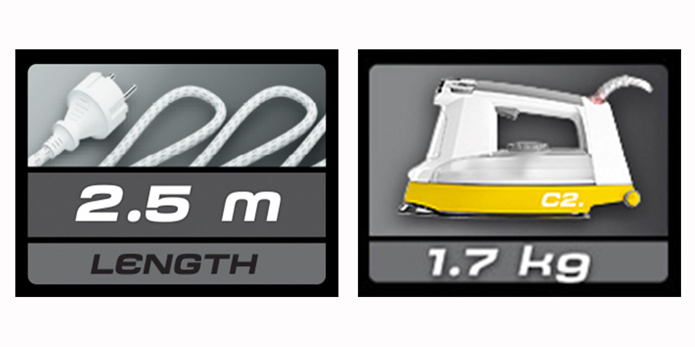 Jagua C2 Bianco-Giallo Ferro a Vapore 1600W 0.33 Litri - immagine 6