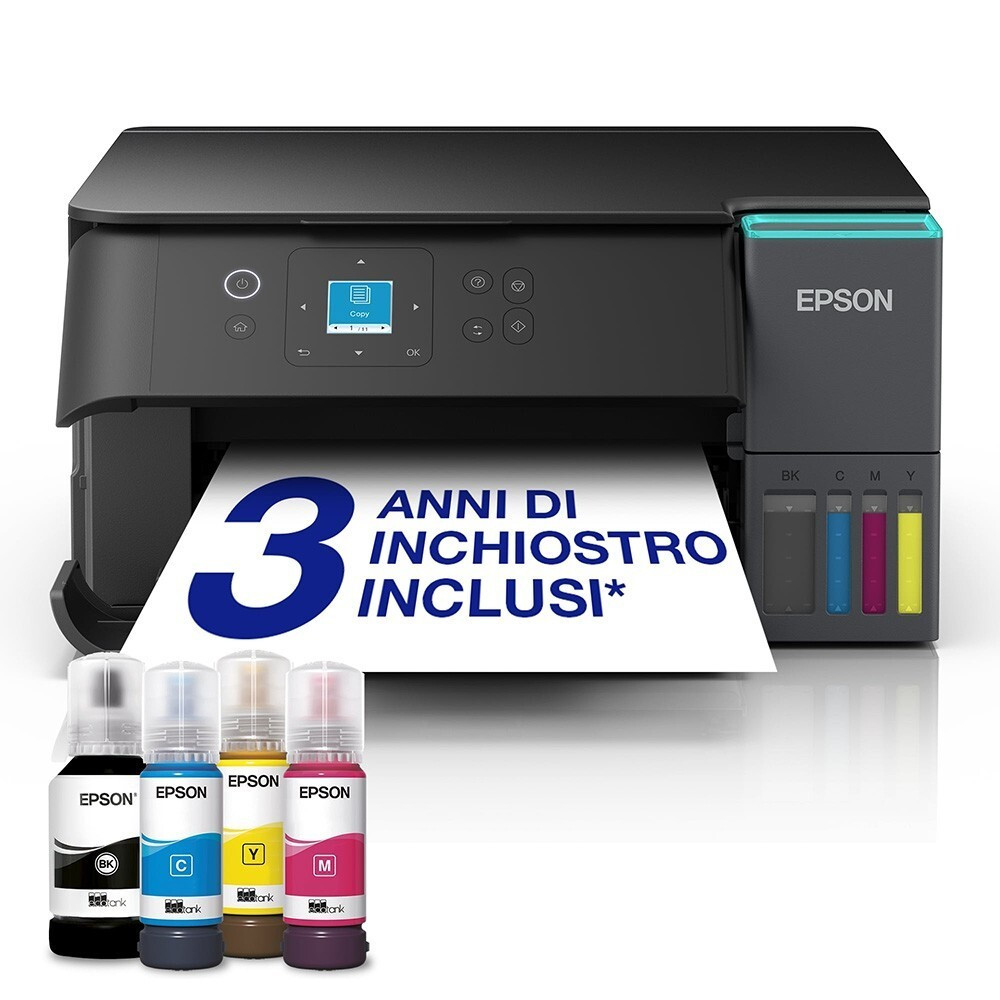Epson Eco Tank ET2951 Stampante Multifunzione Inkjet Wi-Fi 4 Serbatoi Inchiostro