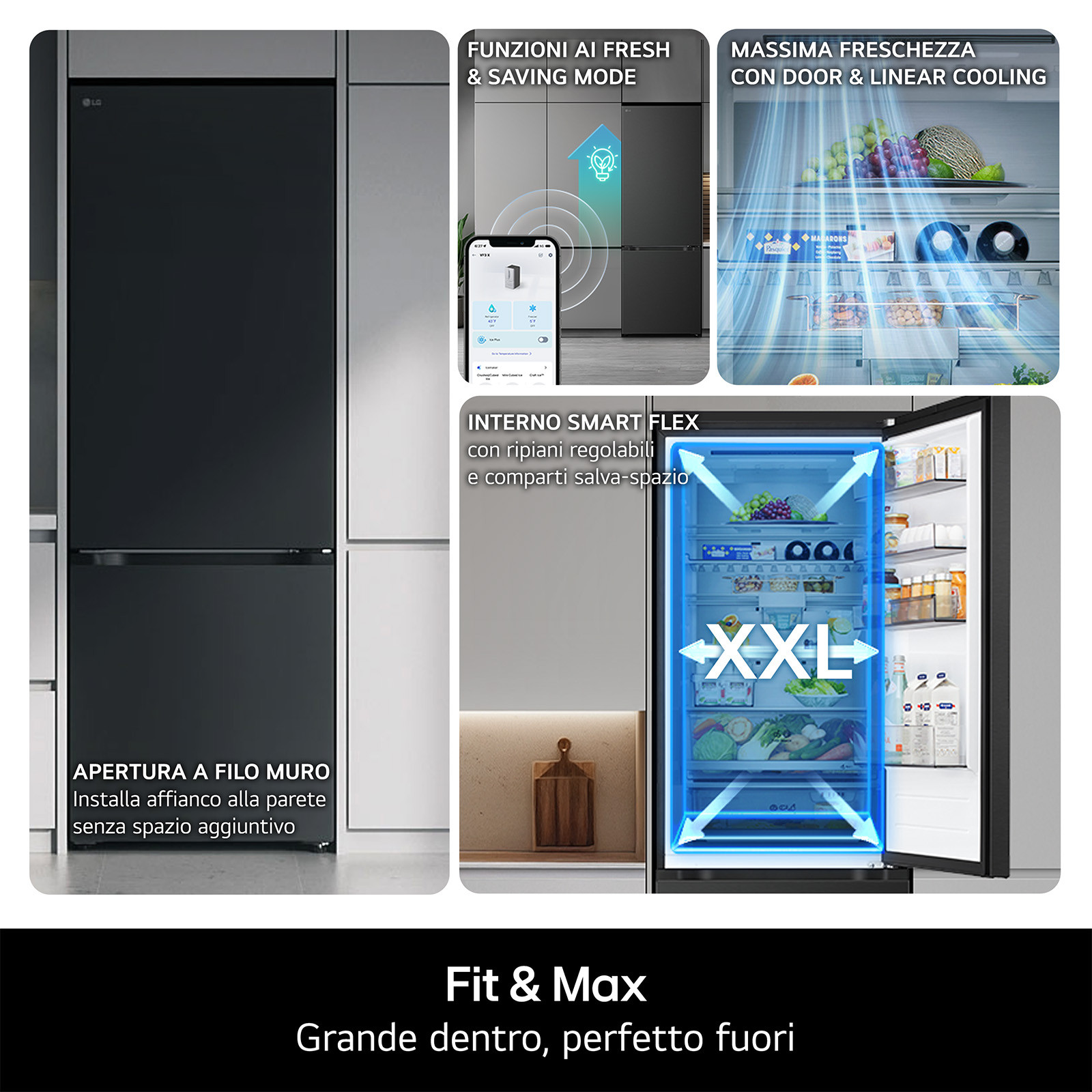 LG GBBS322CPY Prime Silver Frigorifero Combinato 375LT Nofrost Wi-Fi - immagine 3