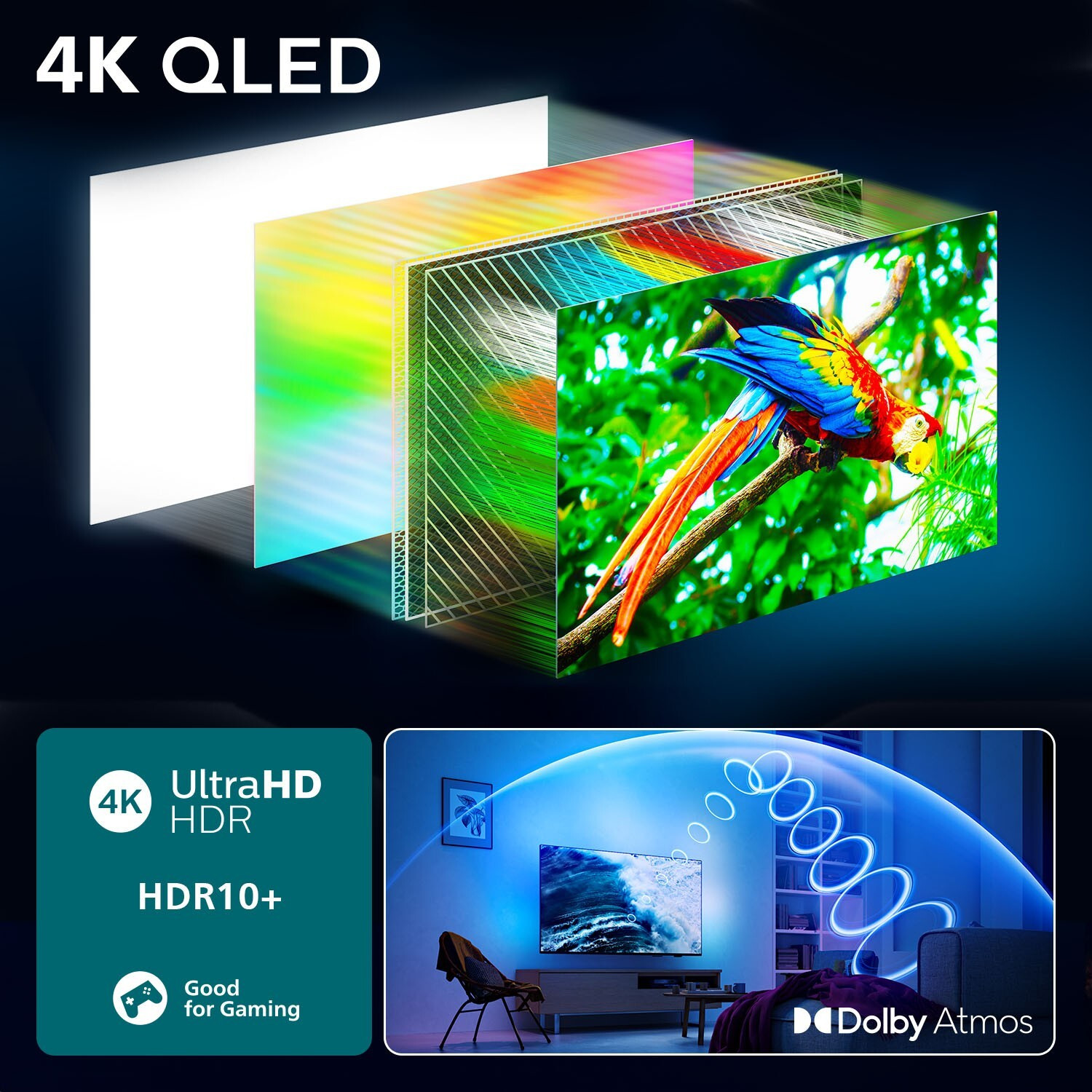 Philips 43PUS8600 Smart TV Qled 43 Pollici 4K con Ambilight - immagine 4
