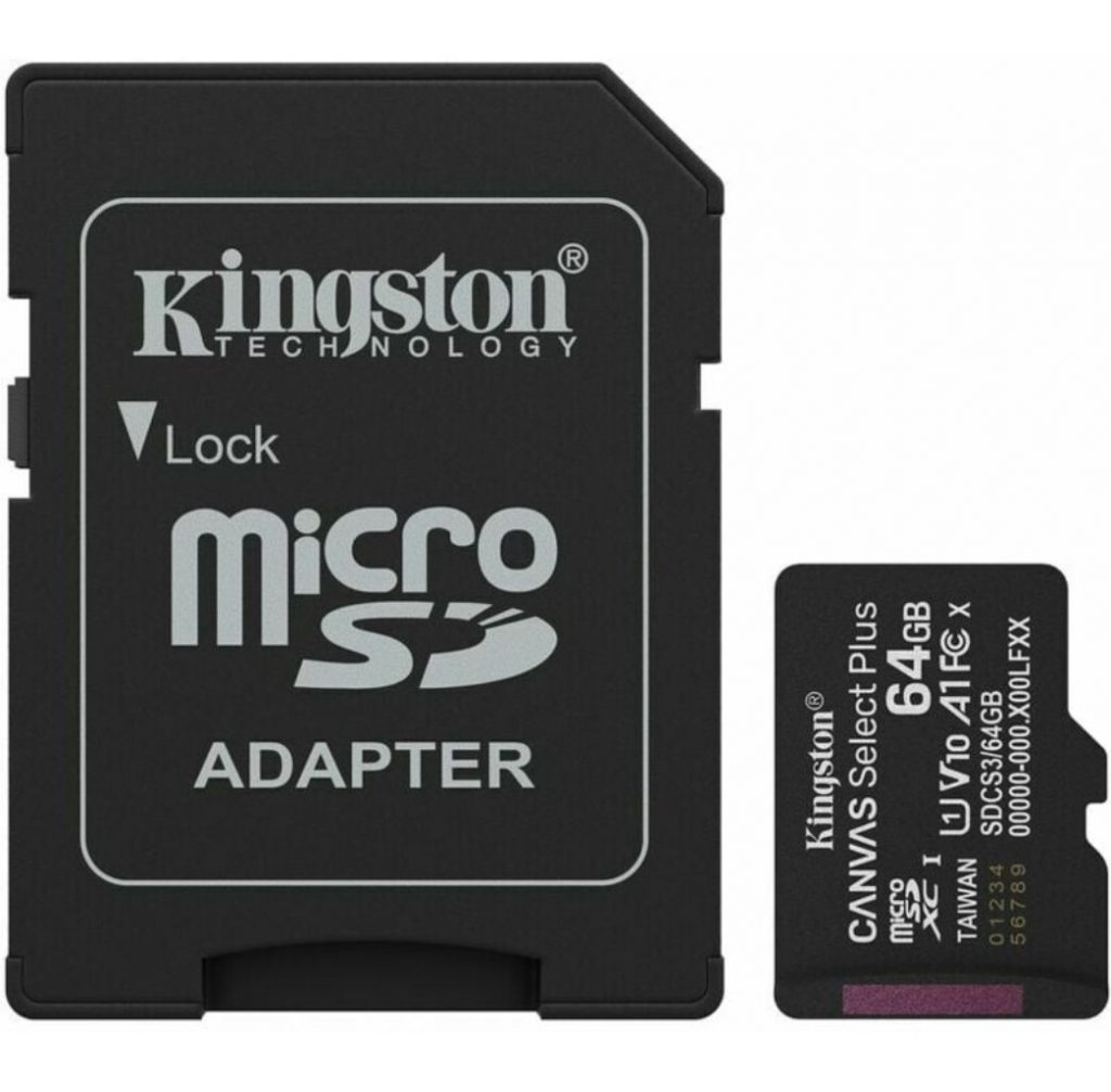 KINGSTON SDCS364GB Memoria Micro SDXC 64GB V10 A1 Con Adattatore