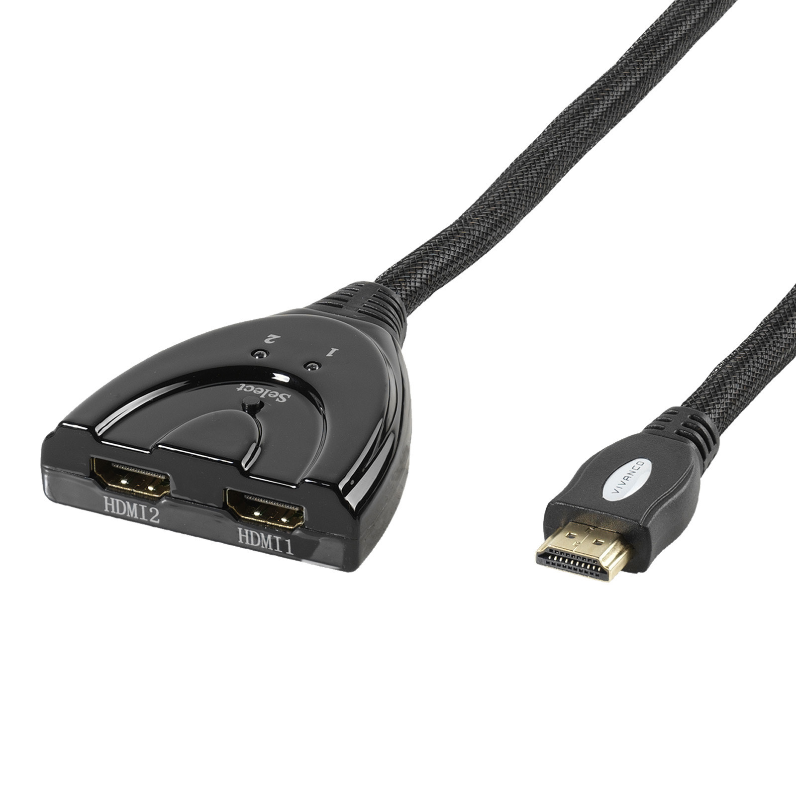 Vivanco VVVHDMISWITCH21 Switch Hdmi M-2xf 0 8mt 4k Oro Nero Cavi Video - immagine 2