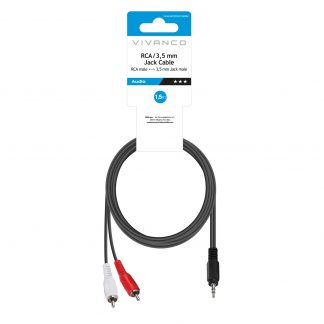 Vivanco VVAXJAC2RCA15MMK Cavo Rca Stereo Jack 3 5mm M F 5m Nero